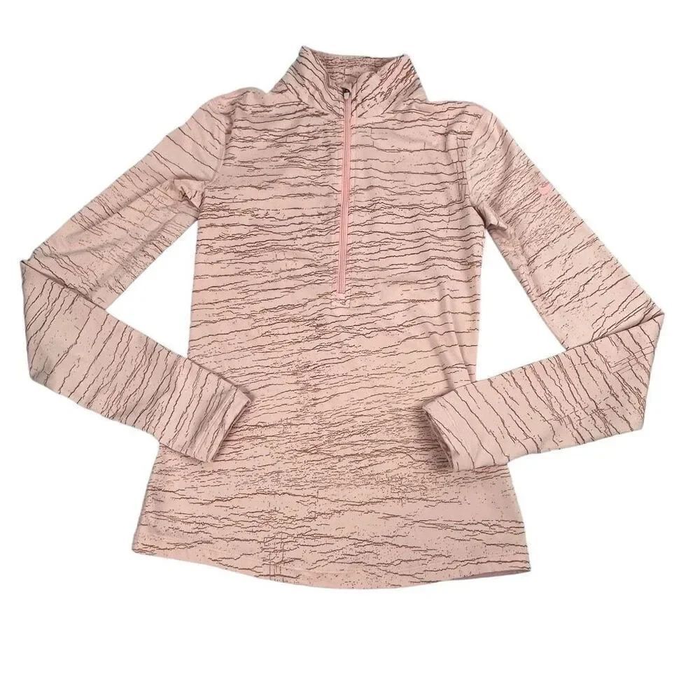 Nike Women's 1/2 Zip Dri-Fit Pullover size XS Pink Copper